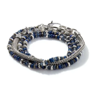 John Hardy Beaded Multi Wrap, Sterling Silver, Gemstones