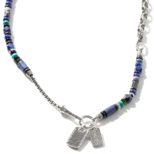 John Hardy Beaded Tag Necklace, Silver