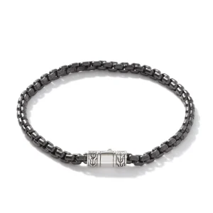 John Hardy Box Chain Bracelet, Dark Silver, 4MM