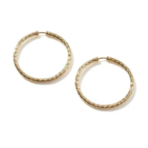 Women John Hardy Carved Chain Hoop Earrings, Gold