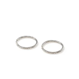 Women John Hardy Carved Chain Hoop Earrings, Sterling Silver