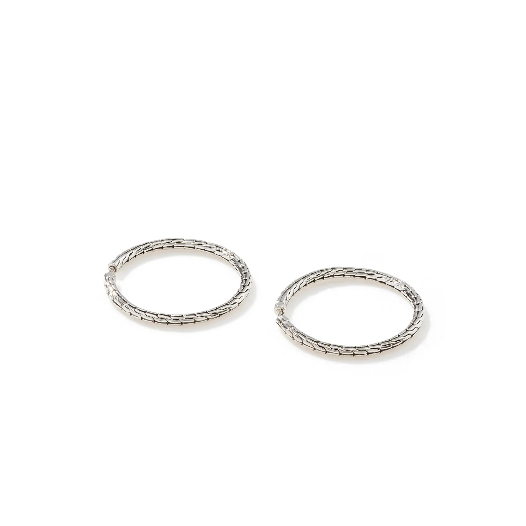 Women John Hardy Carved Chain Hoop Earrings, Sterling Silver