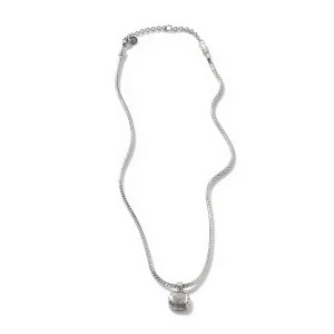 Women John Hardy Carved Chain Necklace, Silver, Diamonds
