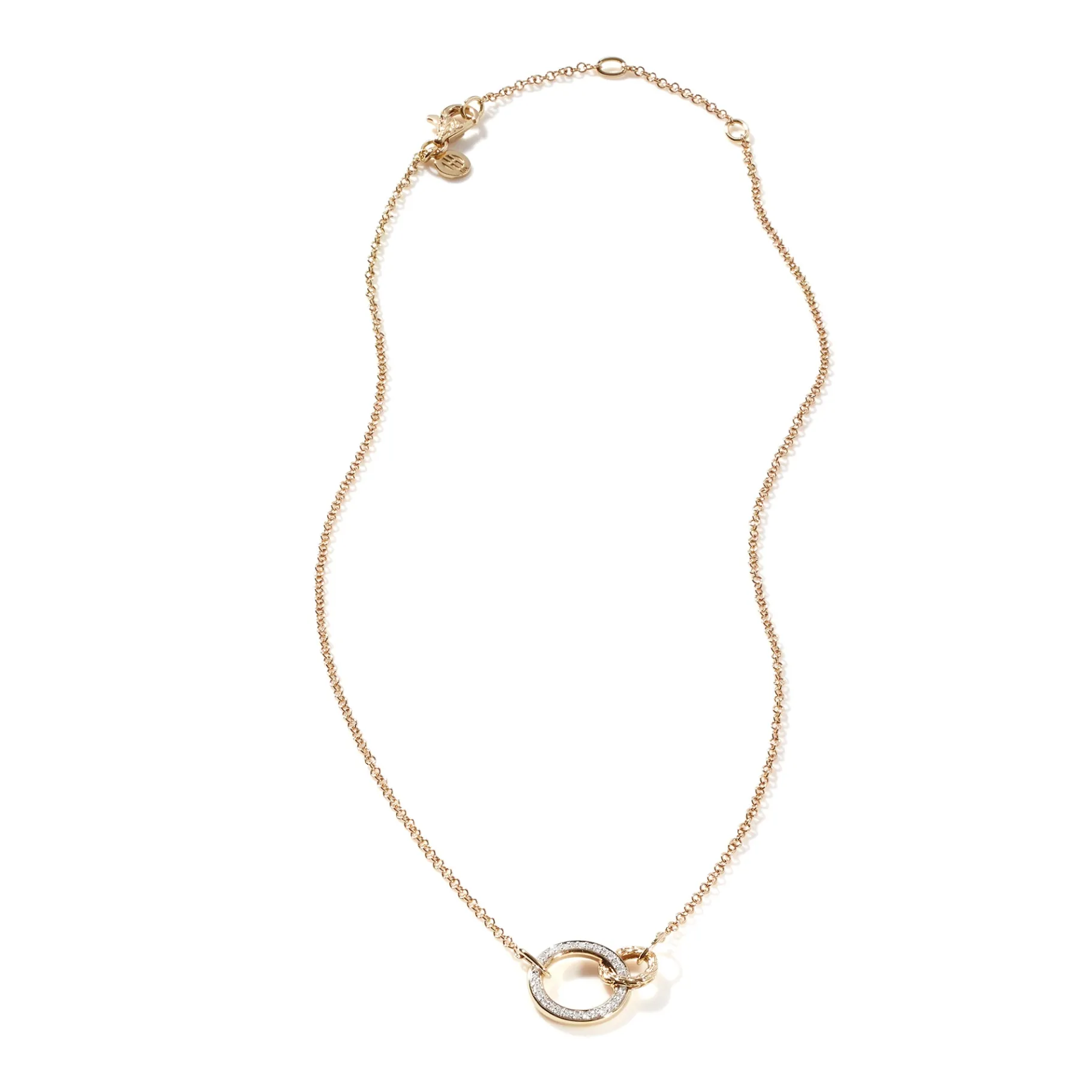 Women John Hardy Carved Chain Pendant Necklace, Gold, Diamonds