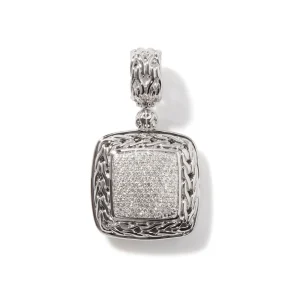 Women John Hardy Carved Chain Pendant, Silver, Diamonds