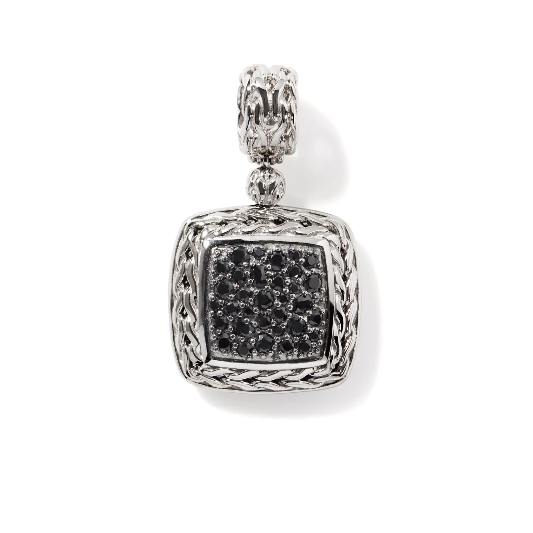 Women John Hardy Carved Chain Pendant, Sterling Silver, Pavé