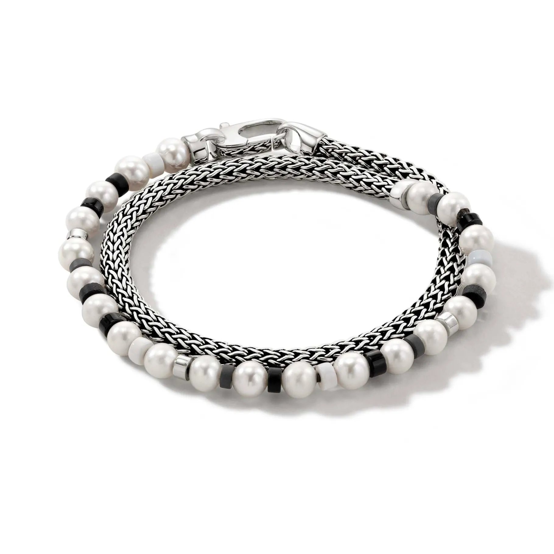 Women John Hardy Colorblock Wrap, Silver, Pearl