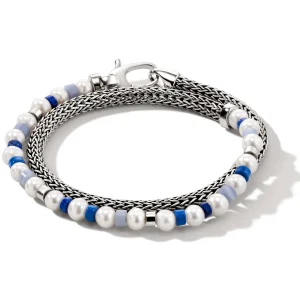Women John Hardy Colorblock Wrap, Silver, Pearl