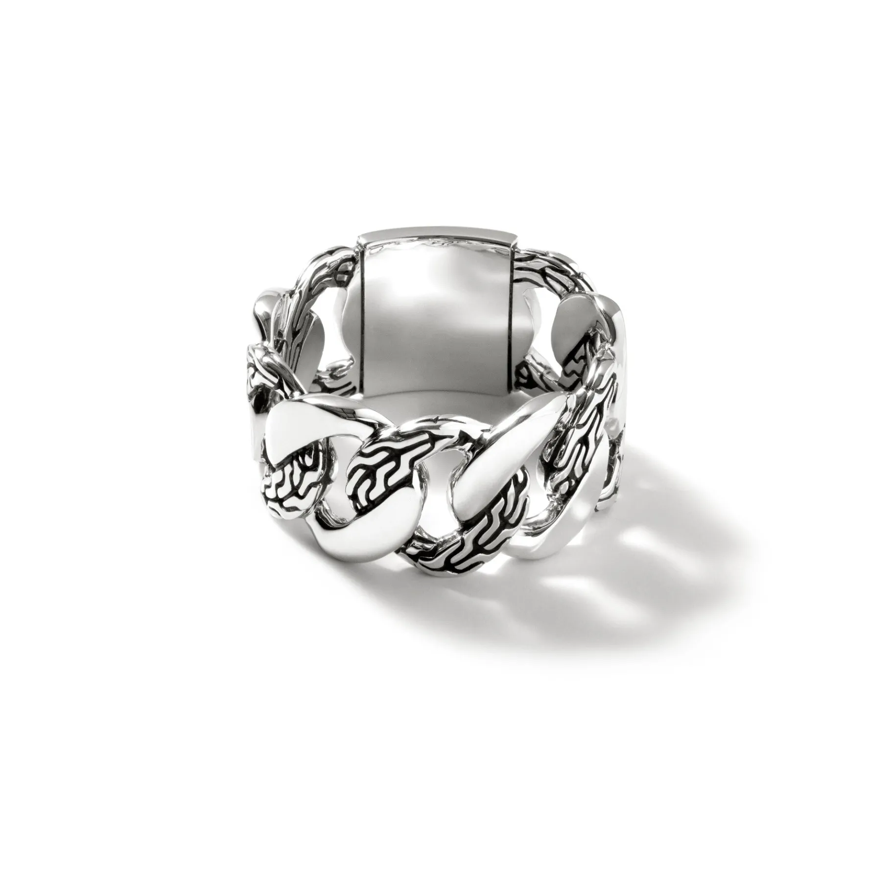 John Hardy Curb Chain Band Ring, Sterling Silver, Wide