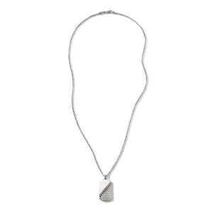 John Hardy Curb Chain Tag Necklace, Sterling Silver