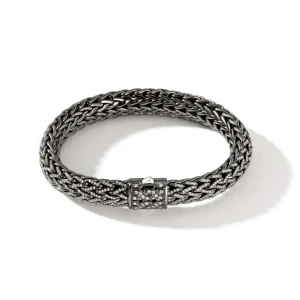 John Hardy Icon Bracelet, Dark Silver, Diamonds, 10.5MM