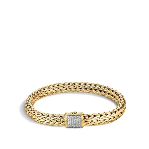 Women John Hardy Icon Bracelet, Gold, Diamonds, 7.5MM