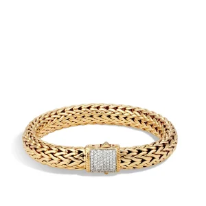 Women John Hardy Icon Bracelet, Gold, Diamonds, 10.5MM