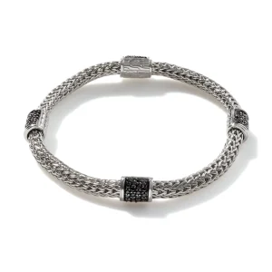 Women John Hardy Icon Bracelet, Sterling Silver, Pavé, 5MM