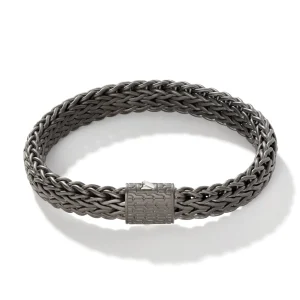 John Hardy Icon Flat Bracelet, Dark Silver, 11MM
