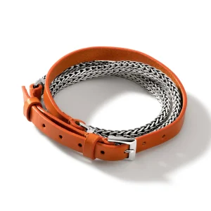 Women John Hardy Icon Wrap, Sterling Silver, Leather