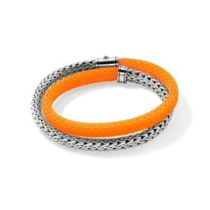John Hardy Icon Wrap, Sterling Silver, Rubber, 7.5MM