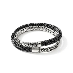 John Hardy Icon Wrap, Sterling Silver, Rubber, 8MM