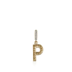 Women John Hardy Initial Pendant, Gold, Diamonds