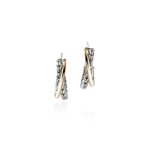 Women John Hardy JH Essential Crossover Earring, Gold, Sterling Silver, 20.5MM