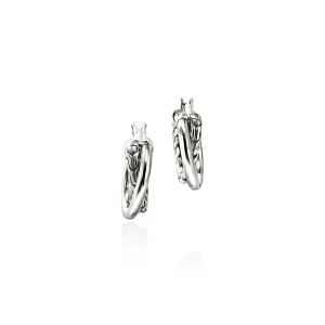 Women John Hardy JH Essential Crossover Hoop Earring, Sterling Silver, 9.5MM