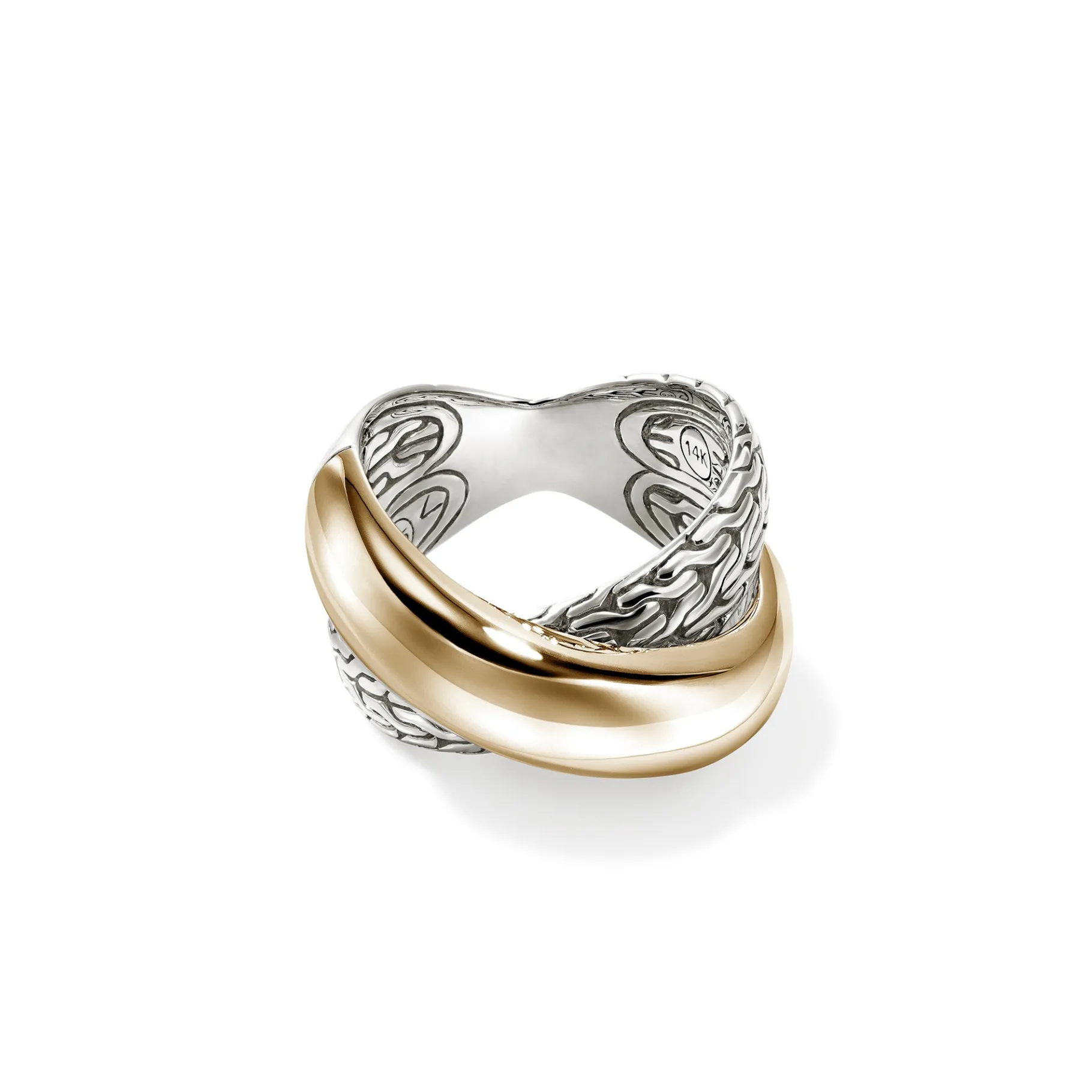 Women John Hardy JH Essential Crossover Ring, Gold, Sterling Silver
