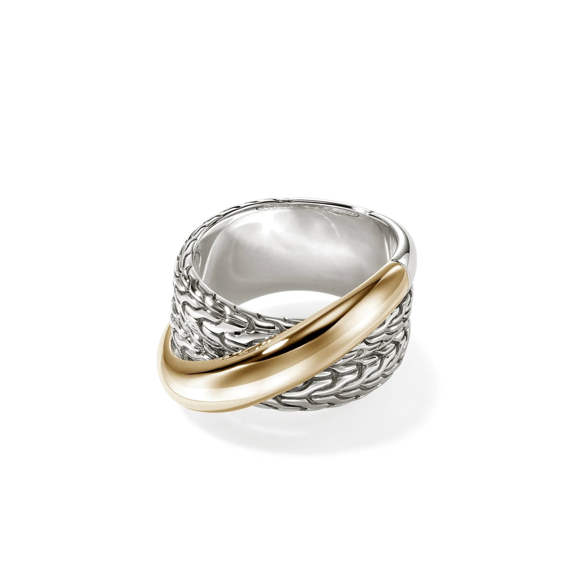 Women John Hardy JH Essential Crossover Ring, Gold, Sterling Silver