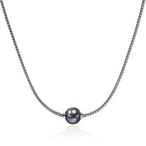 Women John Hardy JH Essential Grey Pearl Necklace, Sterling Silver, 1.8MM