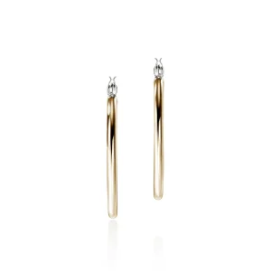 Women John Hardy JH Essential Hoop Earring, Gold, Sterling Silver, 30MM
