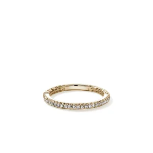 Women John Hardy JH Essential Pavé Band Ring, Gold, Diamonds, 2MM