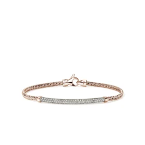Women John Hardy JH Essential Pavé Bracelet, Rose Gold, Diamonds, 2.5MM