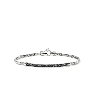 Women John Hardy JH Essential Pavé Bracelet, Sterling Silver, Gemstones, 2.5MM