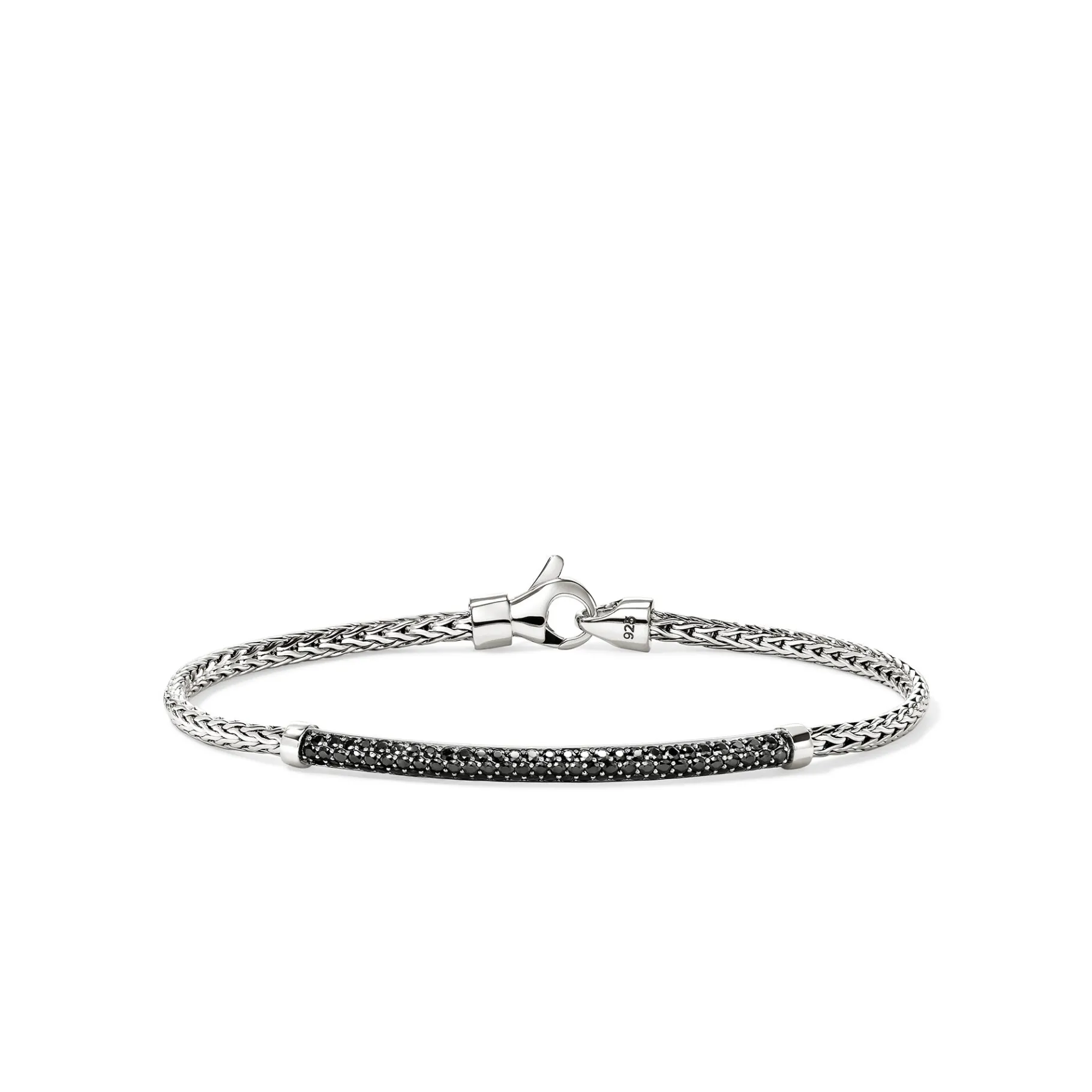 Women John Hardy JH Essential Pavé Bracelet, Sterling Silver, Gemstones, 2.5MM