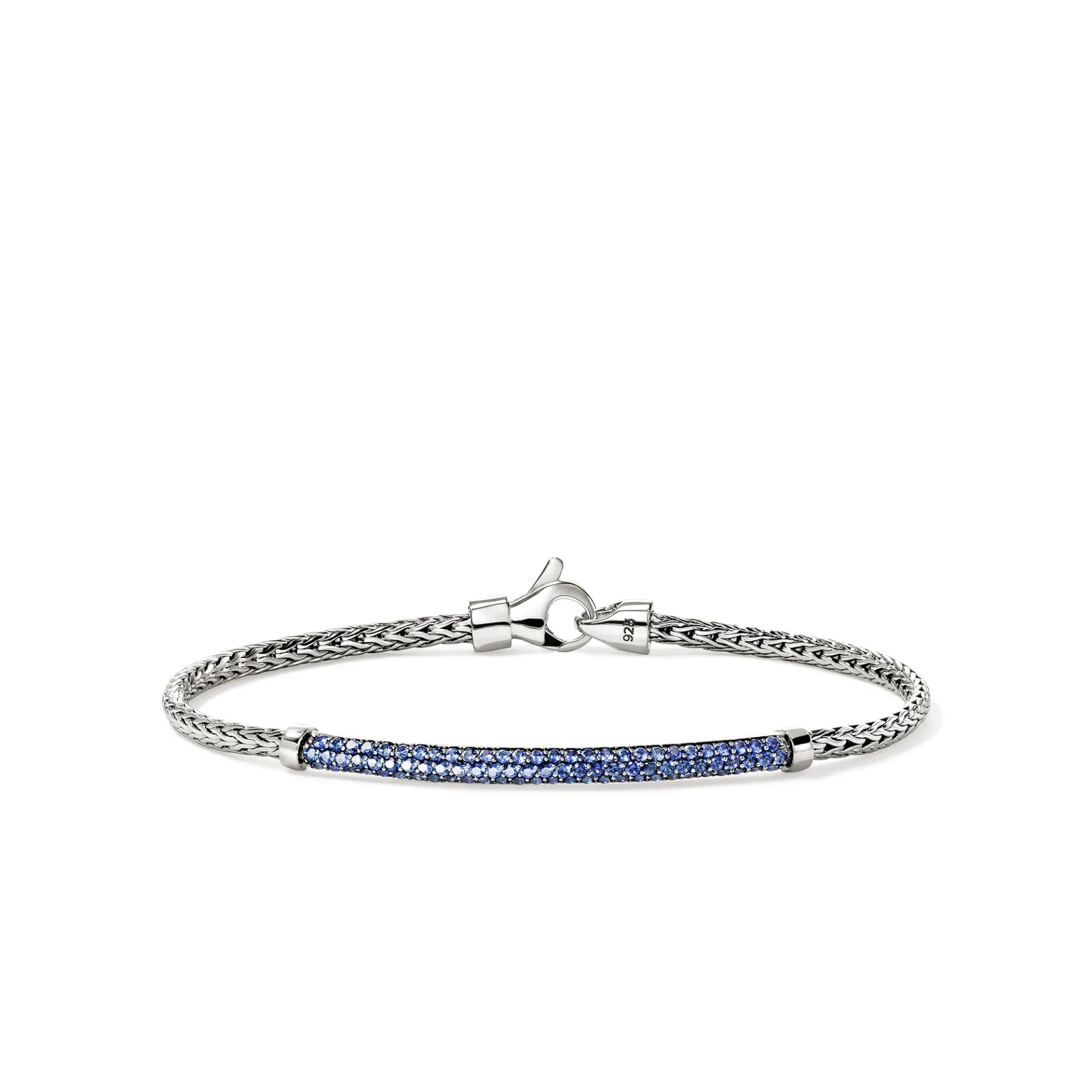 Women John Hardy JH Essential Pavé Bracelet, Sterling Silver, Gemstones, 2.5MM