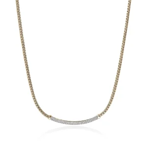 Women John Hardy JH Essential Pavé Necklace, Gold, Diamonds, 2.5MM