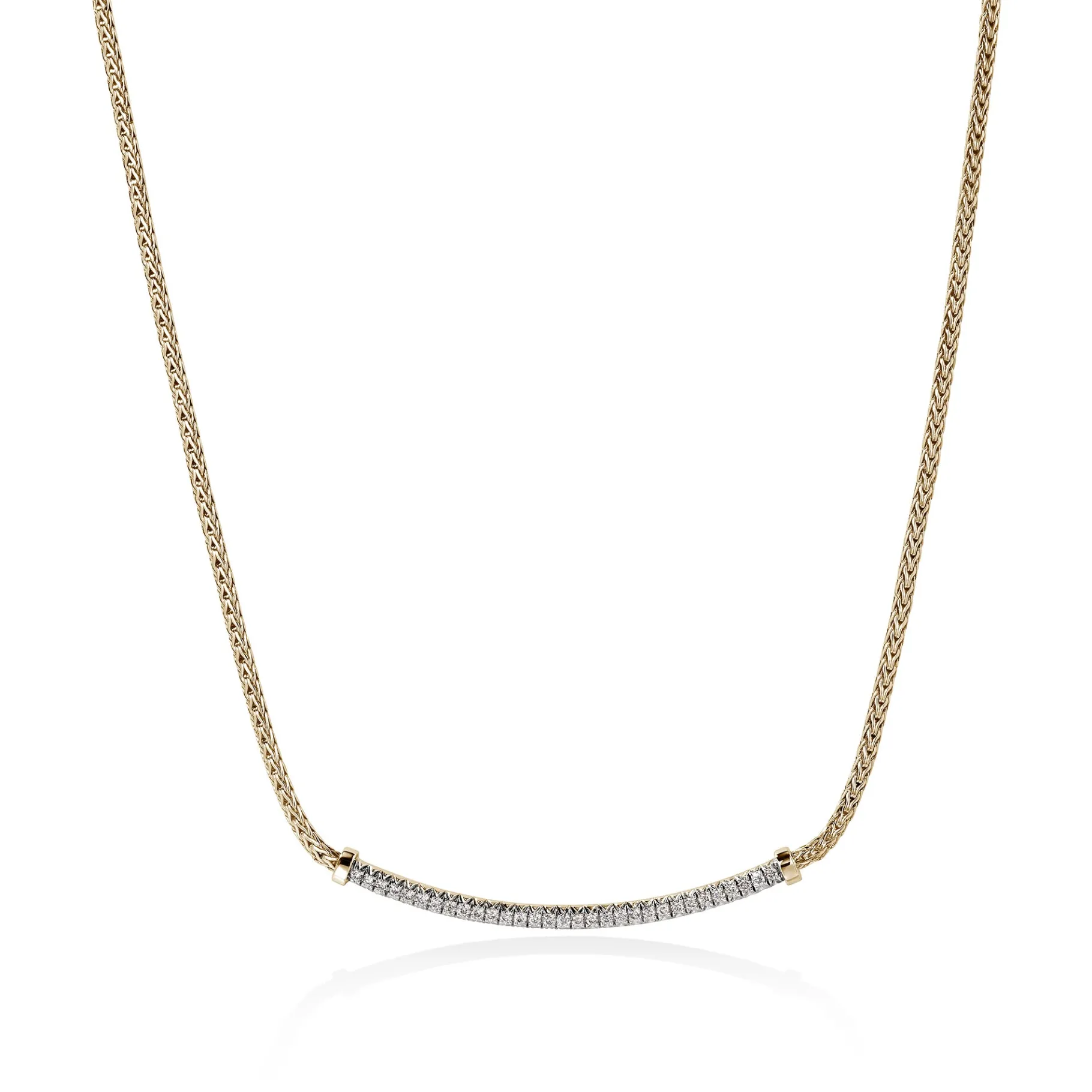 Women John Hardy JH Essential Pavé Necklace, Gold, Diamonds, 1.8MM