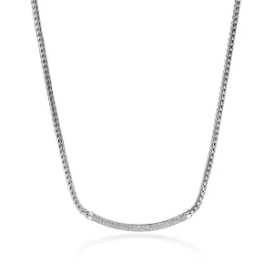 Women John Hardy JH Essential Pavé Necklace, Sterling Silver, Diamonds, 2.5MM