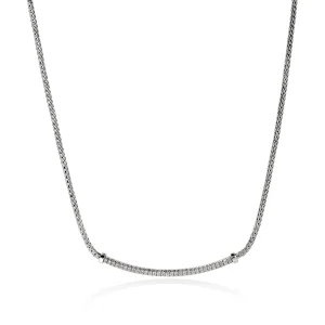 Women John Hardy JH Essential Pavé Necklace, Sterling Silver, Diamonds, 1.8MM