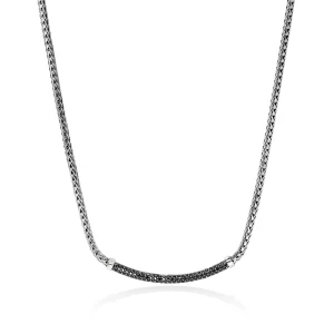 Women John Hardy JH Essential Pavé Necklace, Sterling Silver, Gemstones, 2.5MM