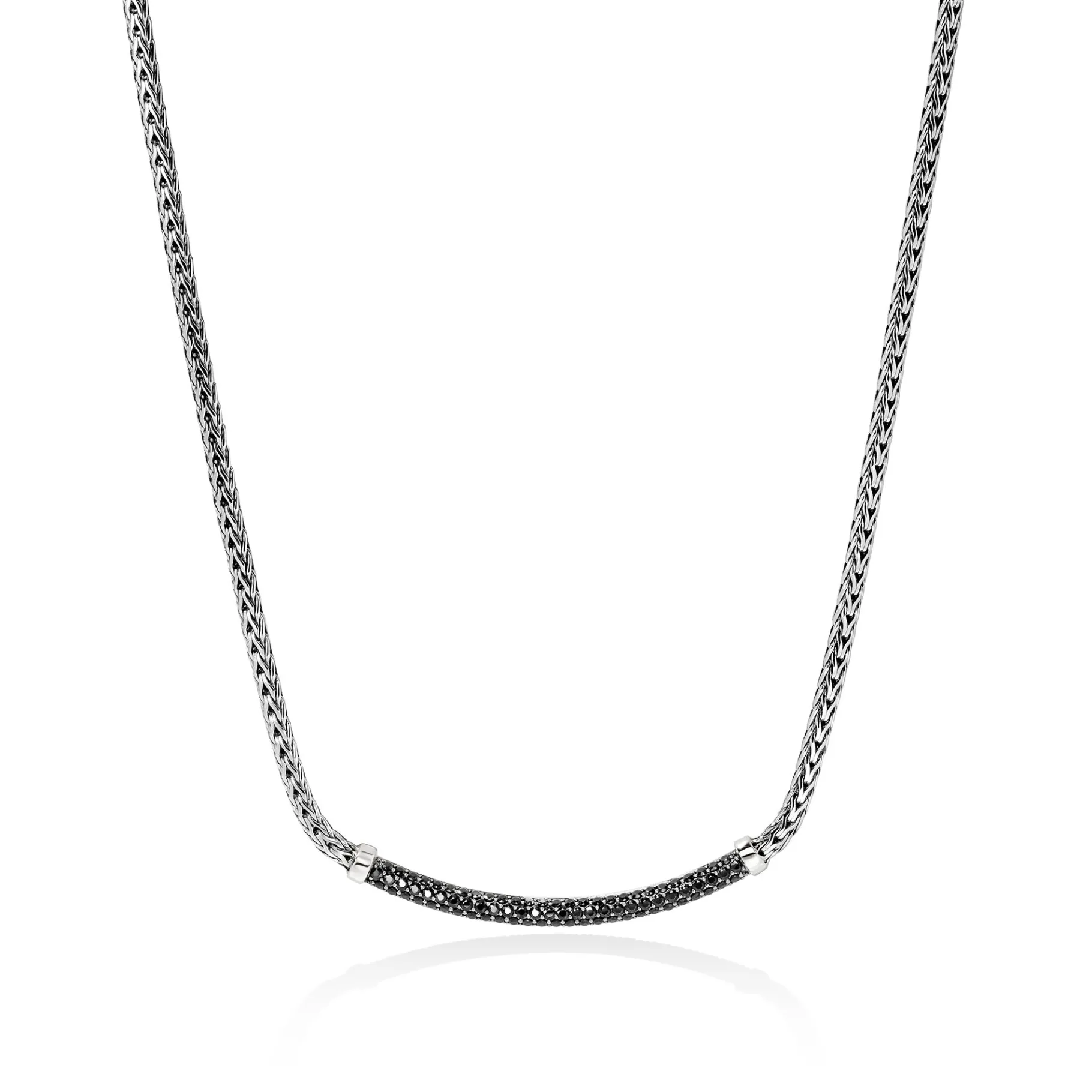 Women John Hardy JH Essential Pavé Necklace, Sterling Silver, Gemstones, 2.5MM