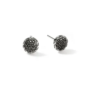 Women John Hardy JH Essential Pavé Stud Earring, Sterling Silver, Gemstones, 7MM