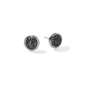 Women John Hardy JH Essential Pavé Stud Earring, Sterling Silver, Gemstones, 10MM