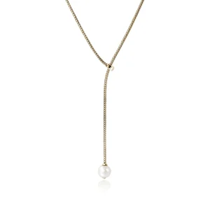 Women John Hardy JH Essential Pearl Lariat Necklace, Gold, 1.8MM