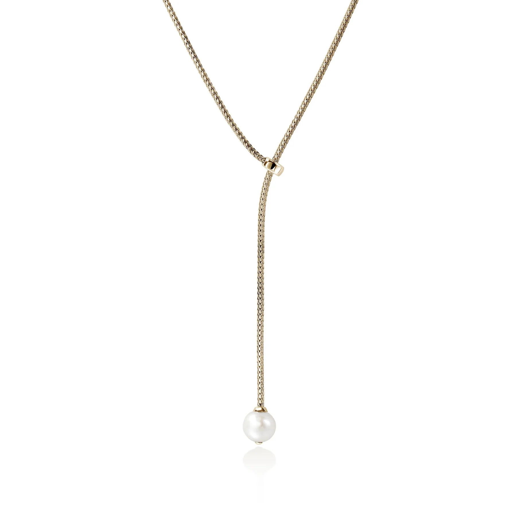 Women John Hardy JH Essential Pearl Lariat Necklace, Gold, 1.8MM