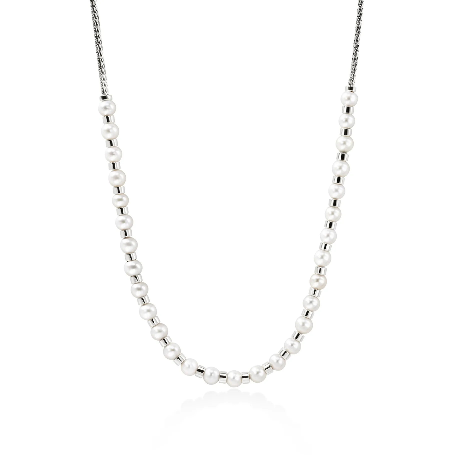 Women John Hardy JH Essential Pearl Necklace, Sterling Silver, 2.5MM