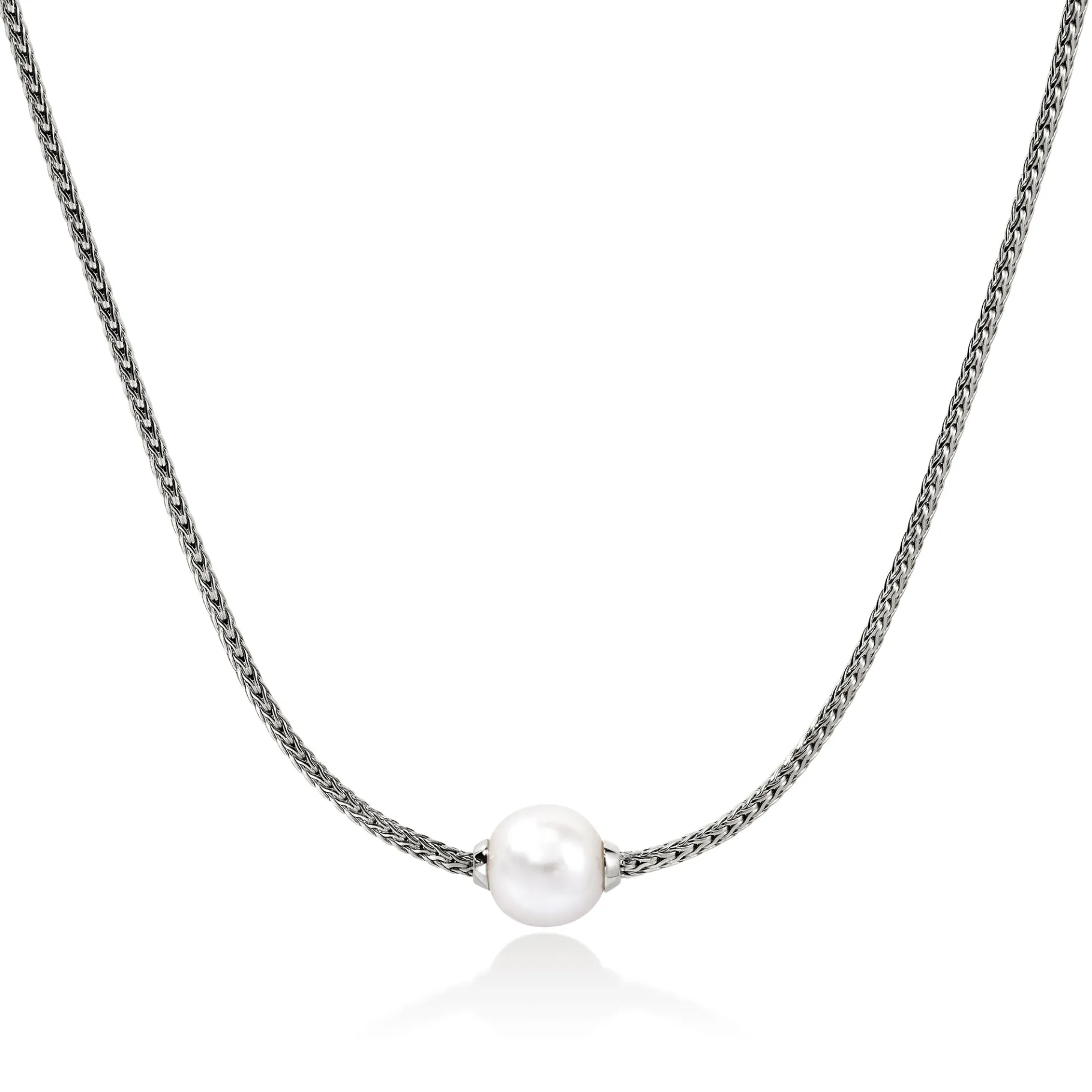 Women John Hardy JH Essential Pearl Necklace, Sterling Silver, 1.8MM