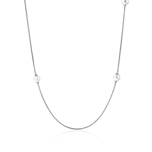 Women John Hardy JH Essential Pearl Necklace, Sterling Silver, Pearl, 1.8MM