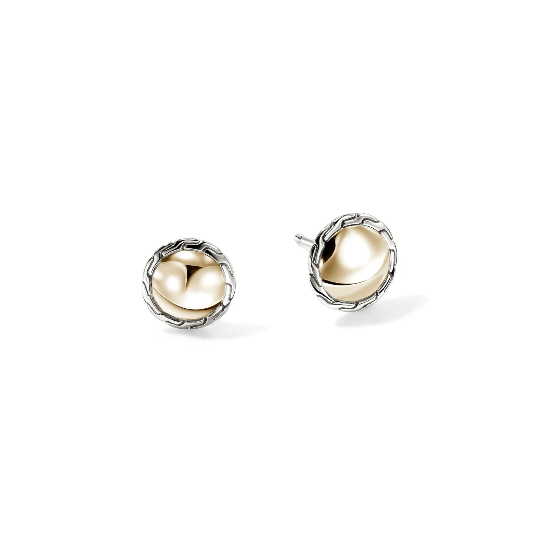 Women John Hardy JH Essential Stud Earring, Gold, Sterling Silver, 10MM