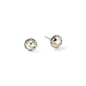Women John Hardy JH Essential Stud Earring, Gold, Sterling Silver, 7MM