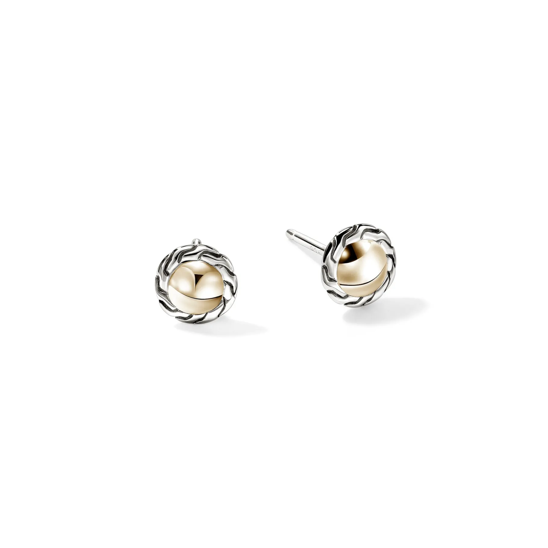 Women John Hardy JH Essential Stud Earring, Gold, Sterling Silver, 7MM